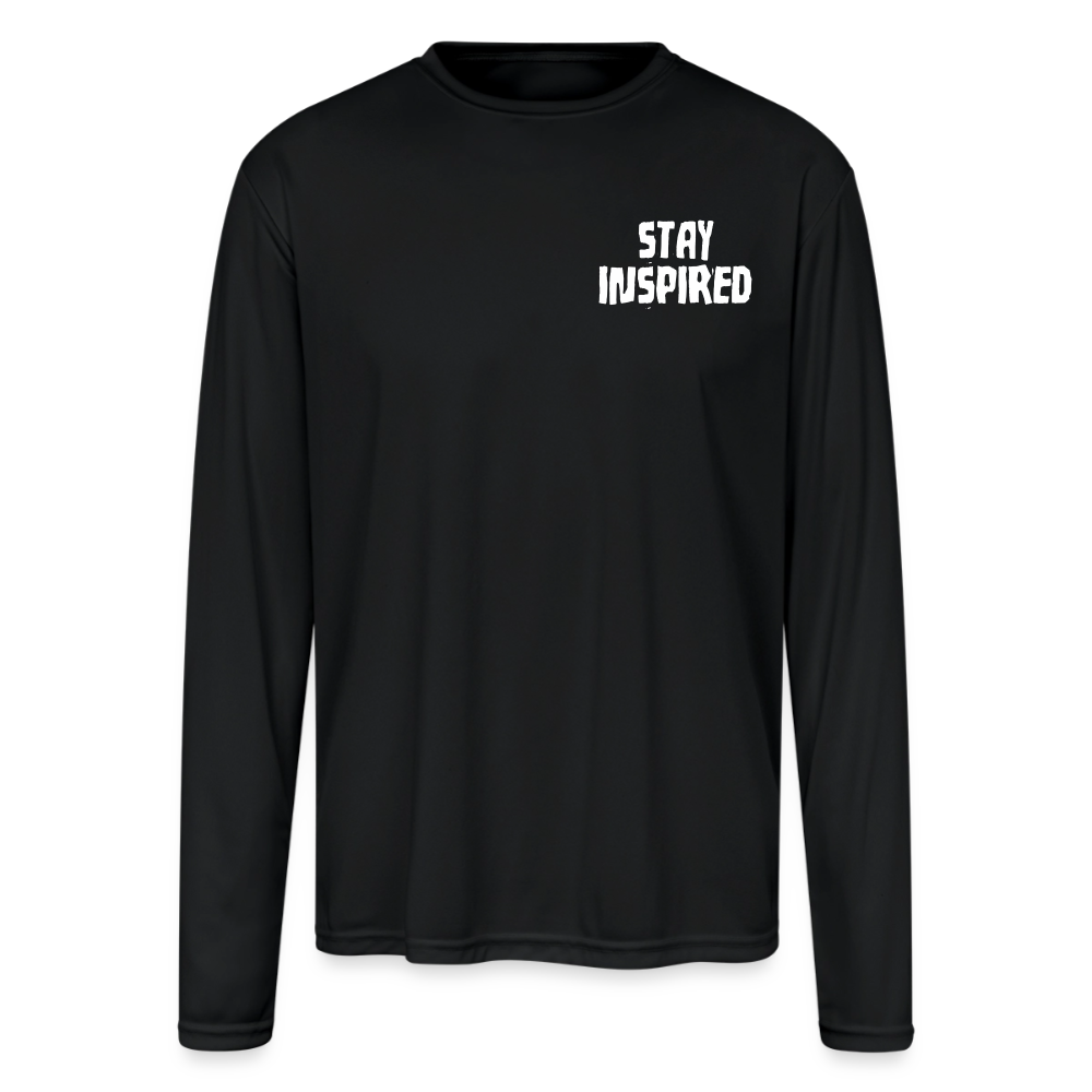 Skull and Hockey Sticks Long Sleeve Active Tee - black