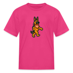 Dancing German Shepherd Kids T-Shirt - fuchsia