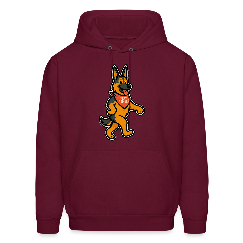 Dancing German Shepherd Hoodie - burgundy