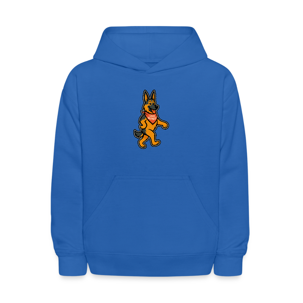 Dancing German Shepherd Kids Hoodie - royal blue