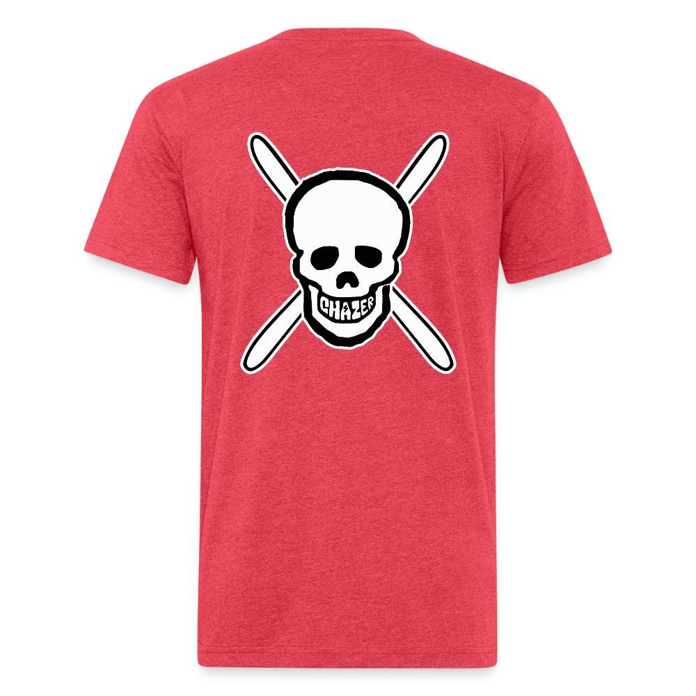Skull & Skis Tee - heather red