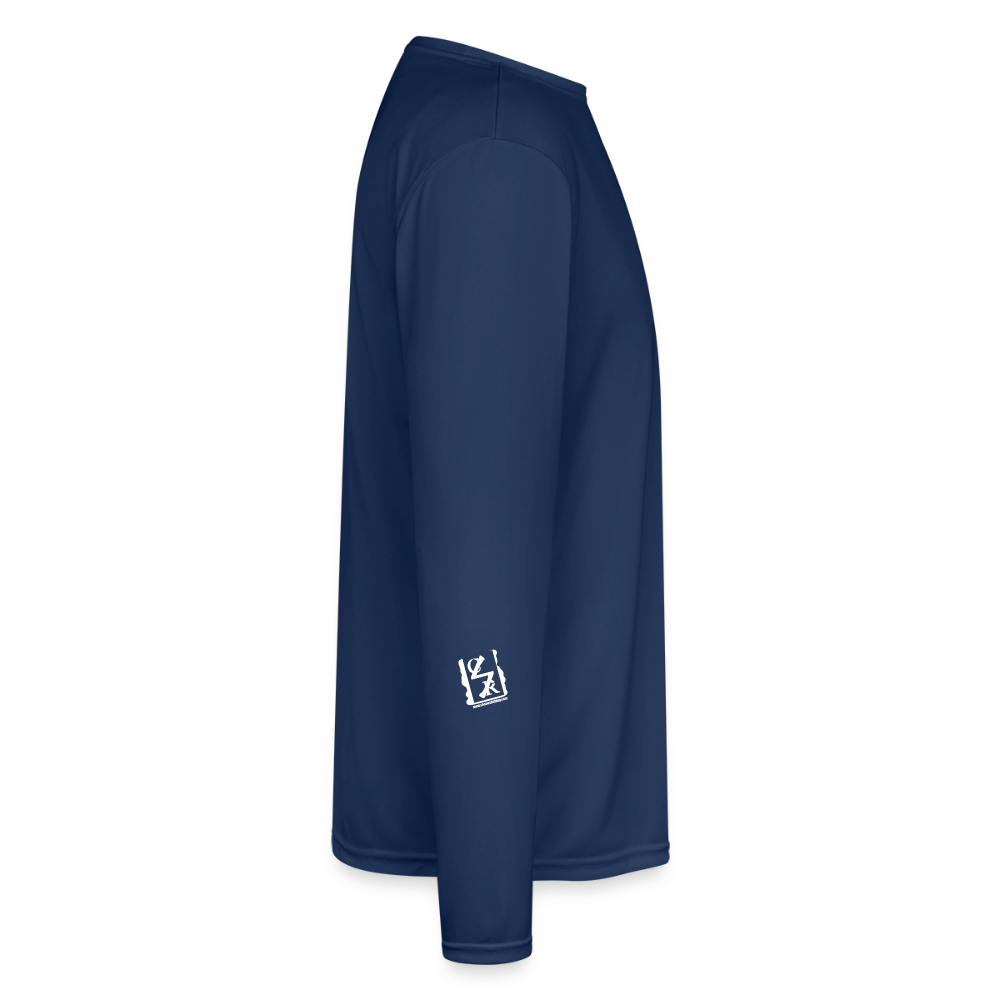 Skull and Hockey Sticks Long Sleeve Active Tee - navy