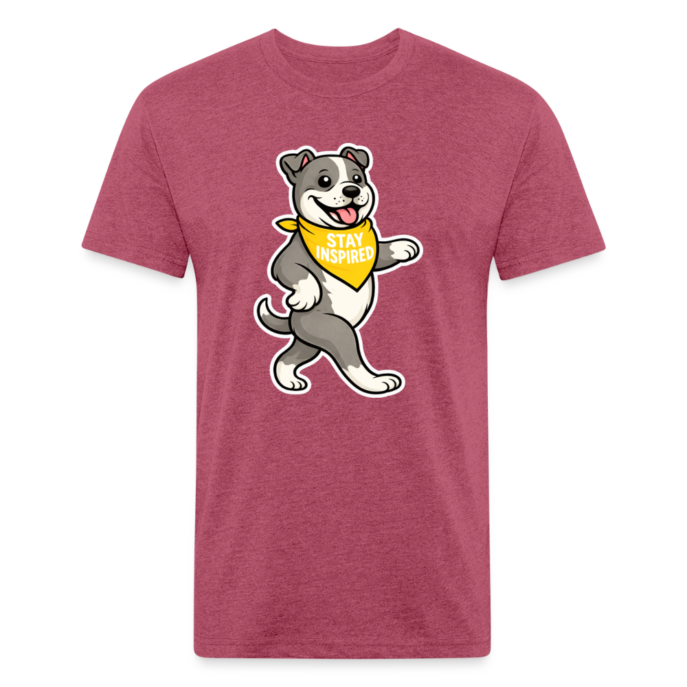 Dancing Pitbull Tee - heather burgundy