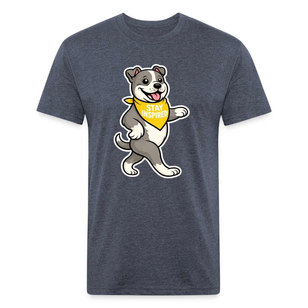 Dancing Pitbull Tee - heather navy