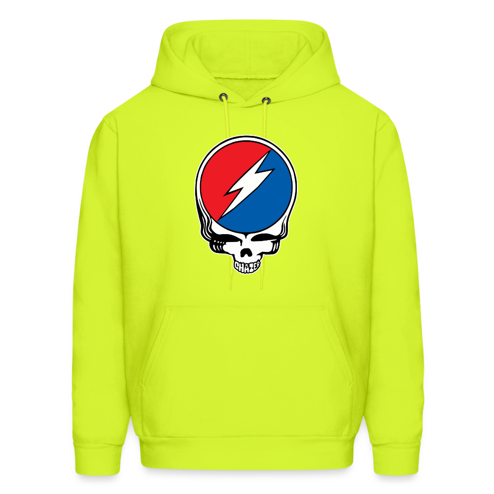 Grateful Skull Hoodie - safety green