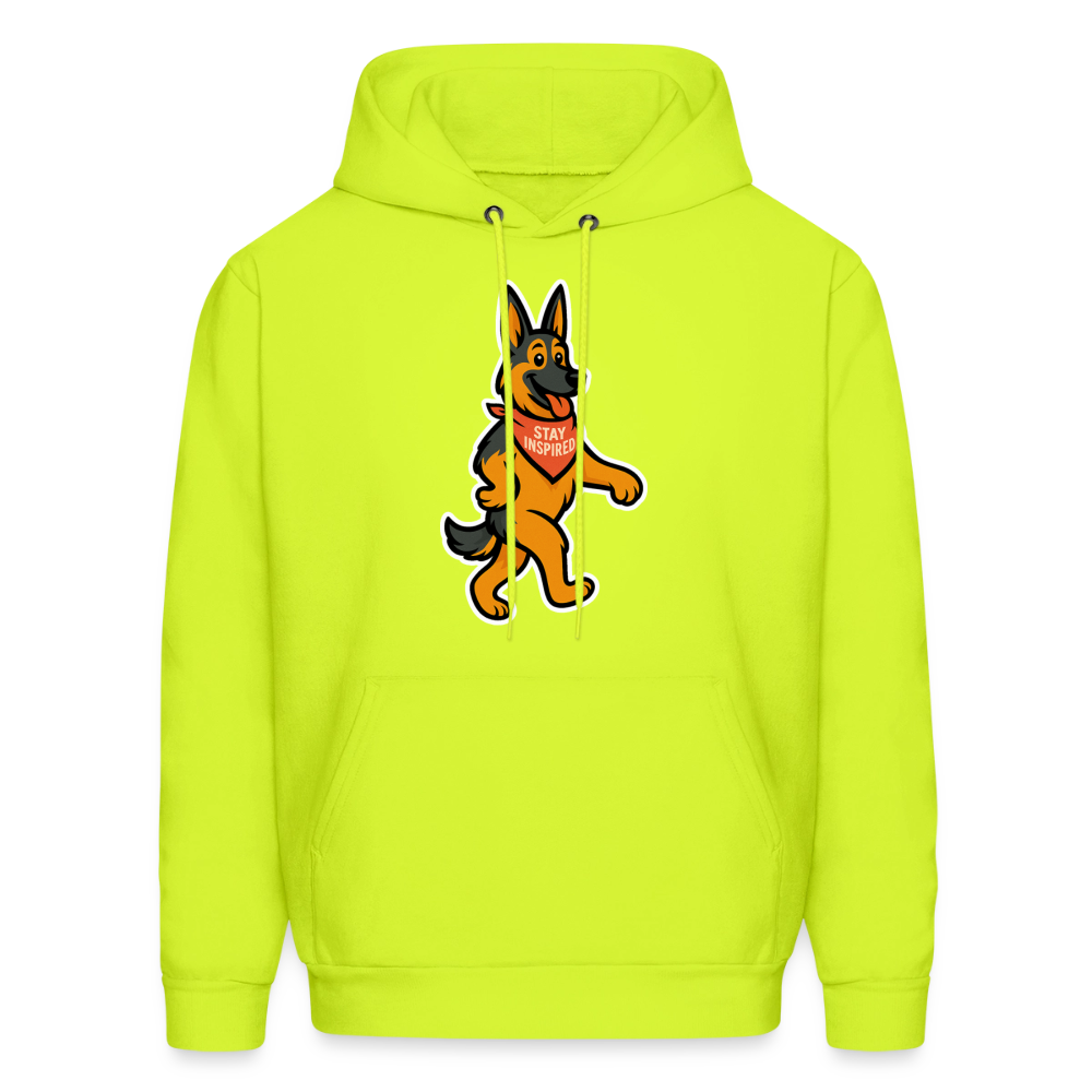 Dancing German Shepherd Hoodie - safety green
