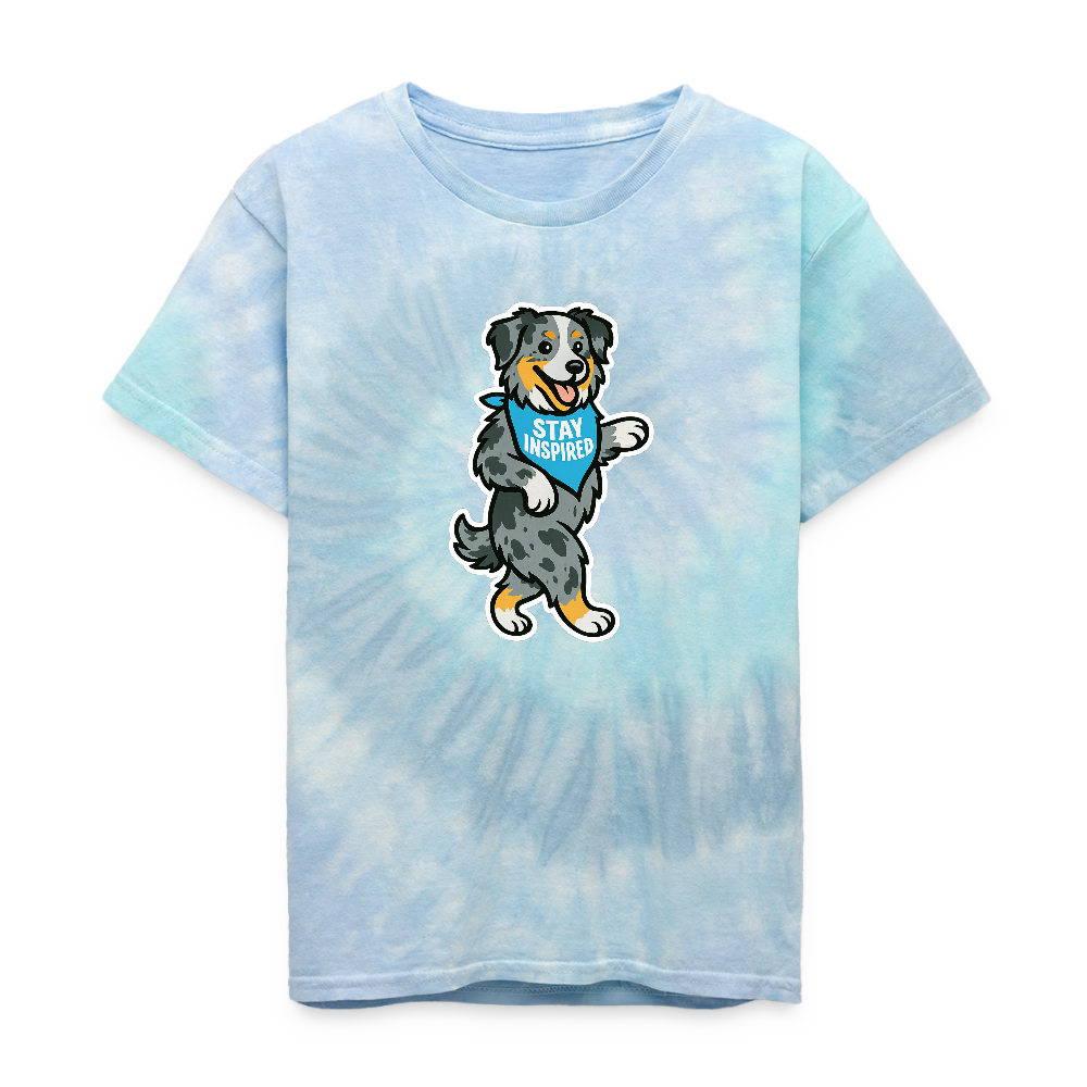 Dancing Aussie Kids Tie Dye T-Shirt - blue lagoon