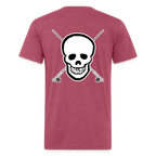 Skull & Rods Tee - heather burgundy
