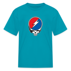 Grateful Skull Kids T-Shirt - turquoise