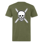 Skull & Skis Tee - heather military green