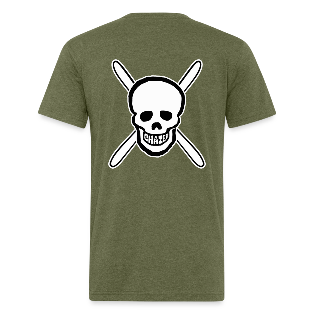 Skull & Skis Tee - heather military green