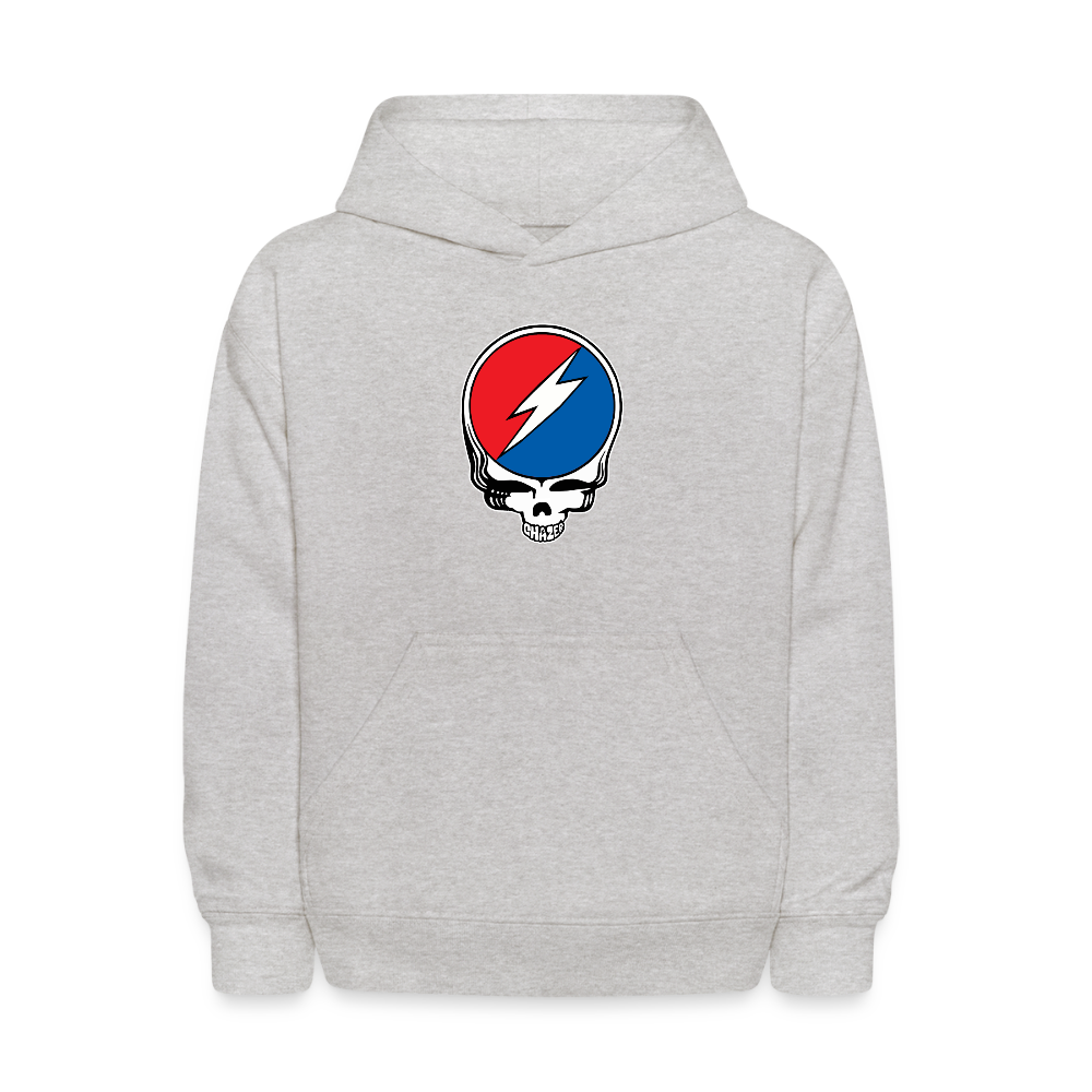 Grateful Skull Kids Hoodie - heather gray