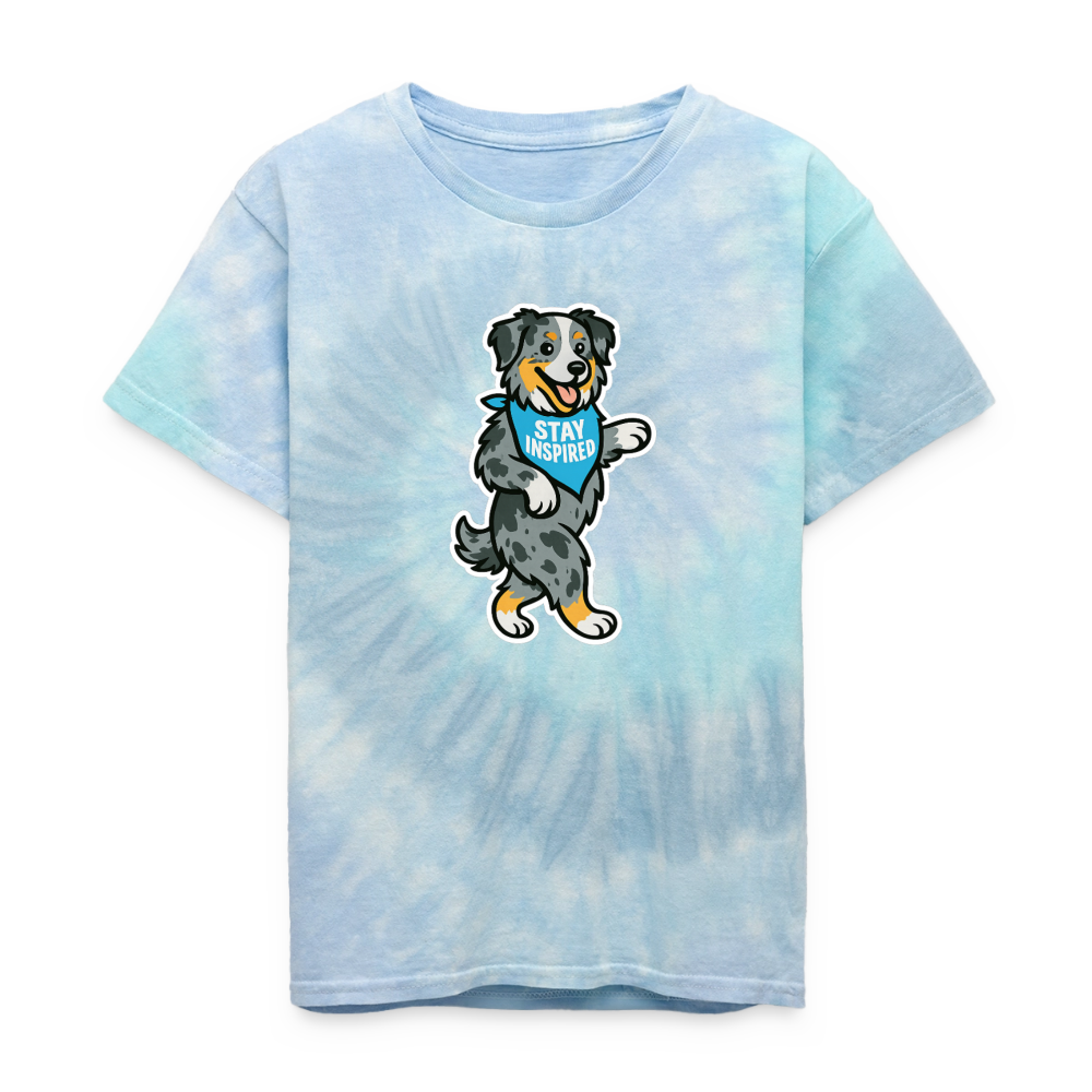 Dancing Aussie Kids Tie Dye T-Shirt - blue lagoon