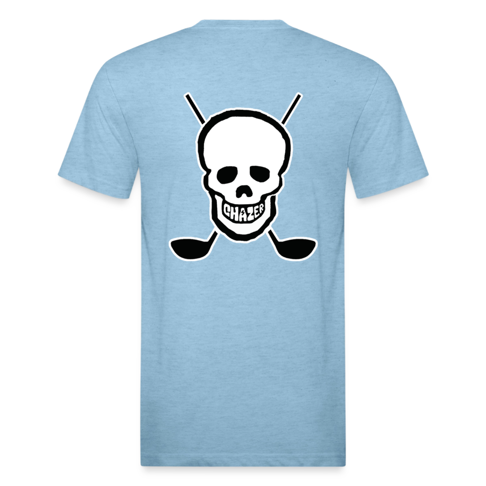 Skull & Golf Clubs Tee - heather blue