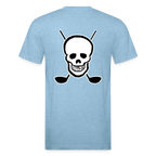 Skull & Golf Clubs Tee - heather blue