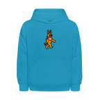 Dancing German Shepherd Kids Hoodie - turquoise