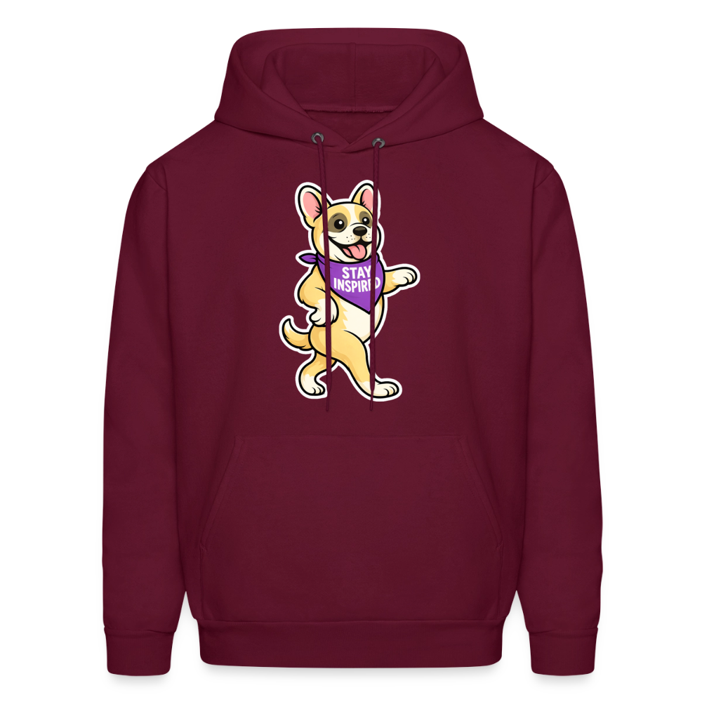 Dancing Frenchie Hoodie - burgundy