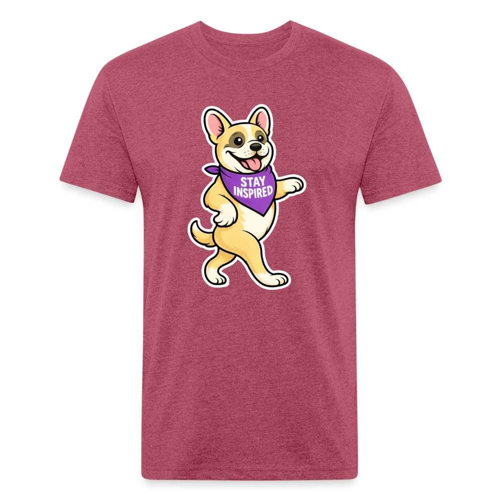 Dancing Frenchie Tee - heather burgundy