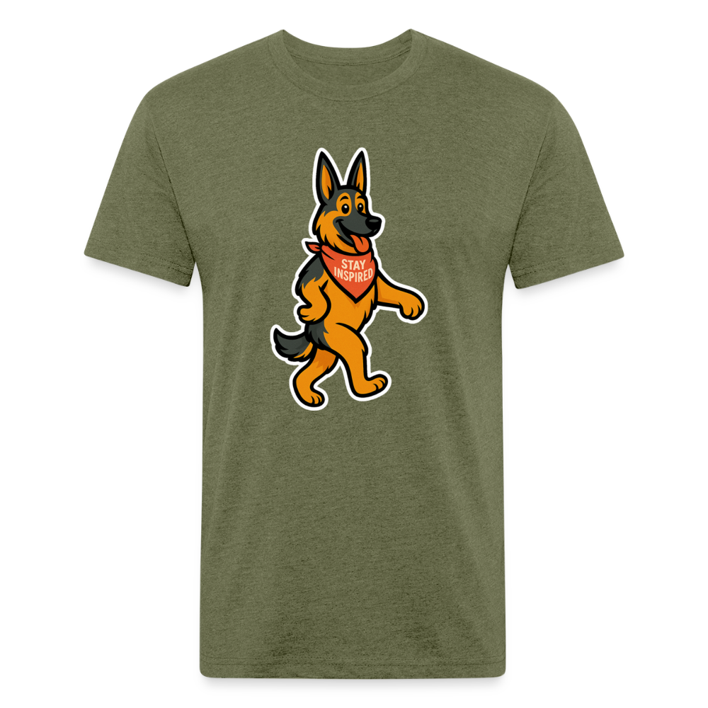 German Shepherd Tee - heather military green