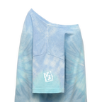 Dancing German Shepherd Kids Tie Dye T-Shirt - blue lagoon
