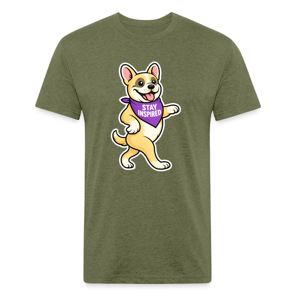 Dancing Frenchie Tee - heather military green