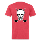 Skull & Golf Clubs Tee - heather red