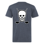 Skull & Golf Clubs Tee - heather navy