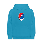 Grateful Skull Kids Hoodie - turquoise