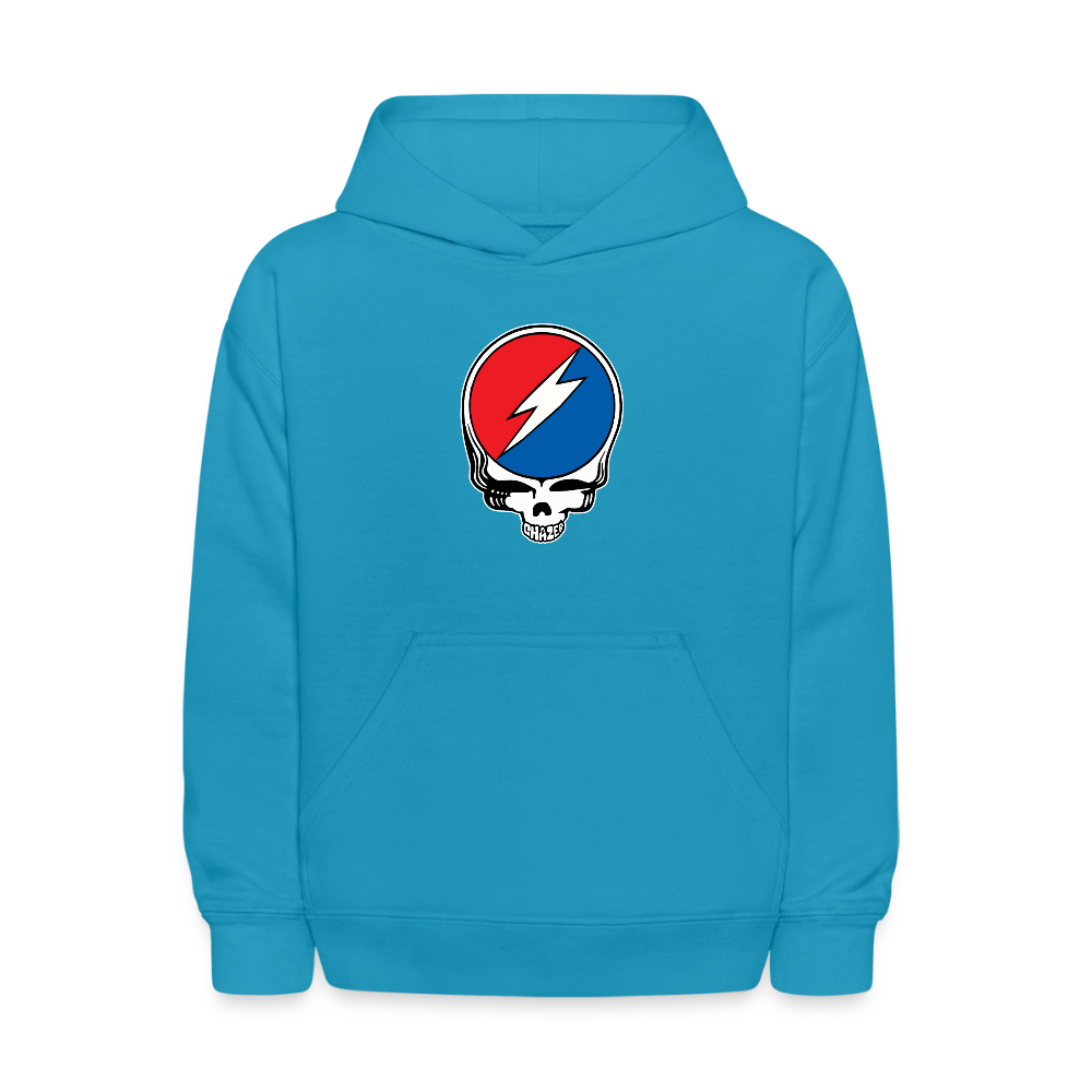 Grateful Skull Kids Hoodie - turquoise