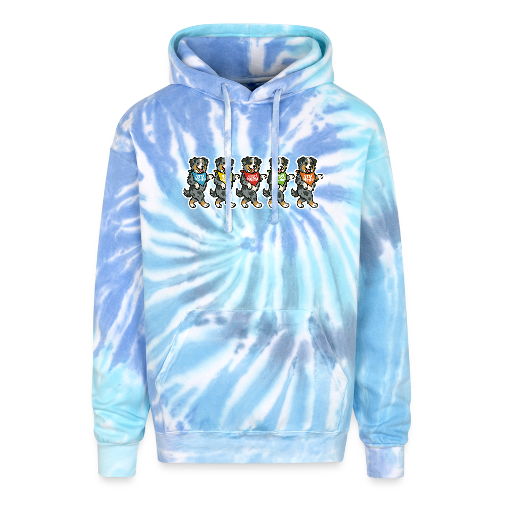 Dancing Aussie Tie Dye Hoodie - blue lagoon