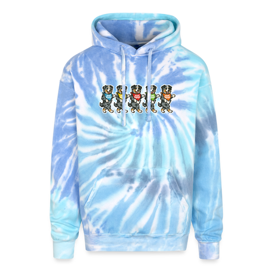 Dancing Aussie Tie Dye Hoodie - blue lagoon