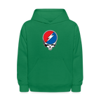 Grateful Skull Kids Hoodie - kelly green