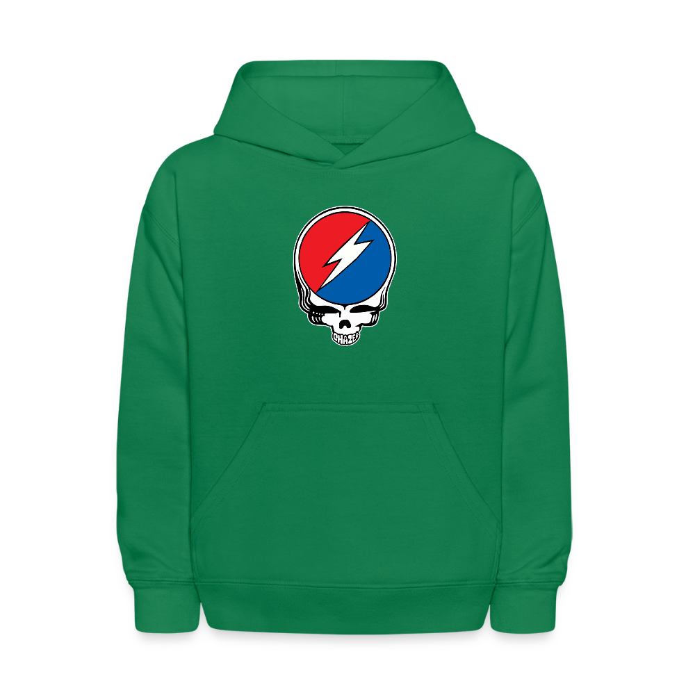 Grateful Skull Kids Hoodie - kelly green