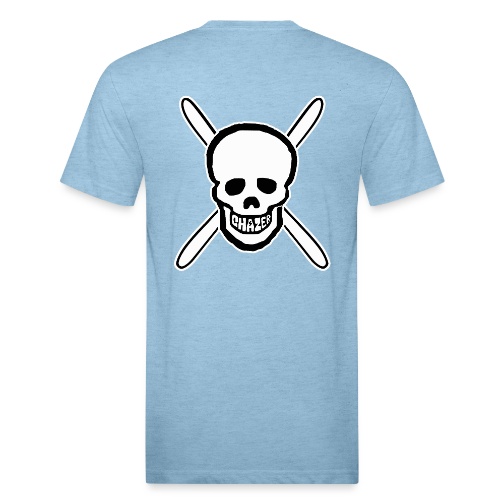 Skull & Skis Tee - heather blue