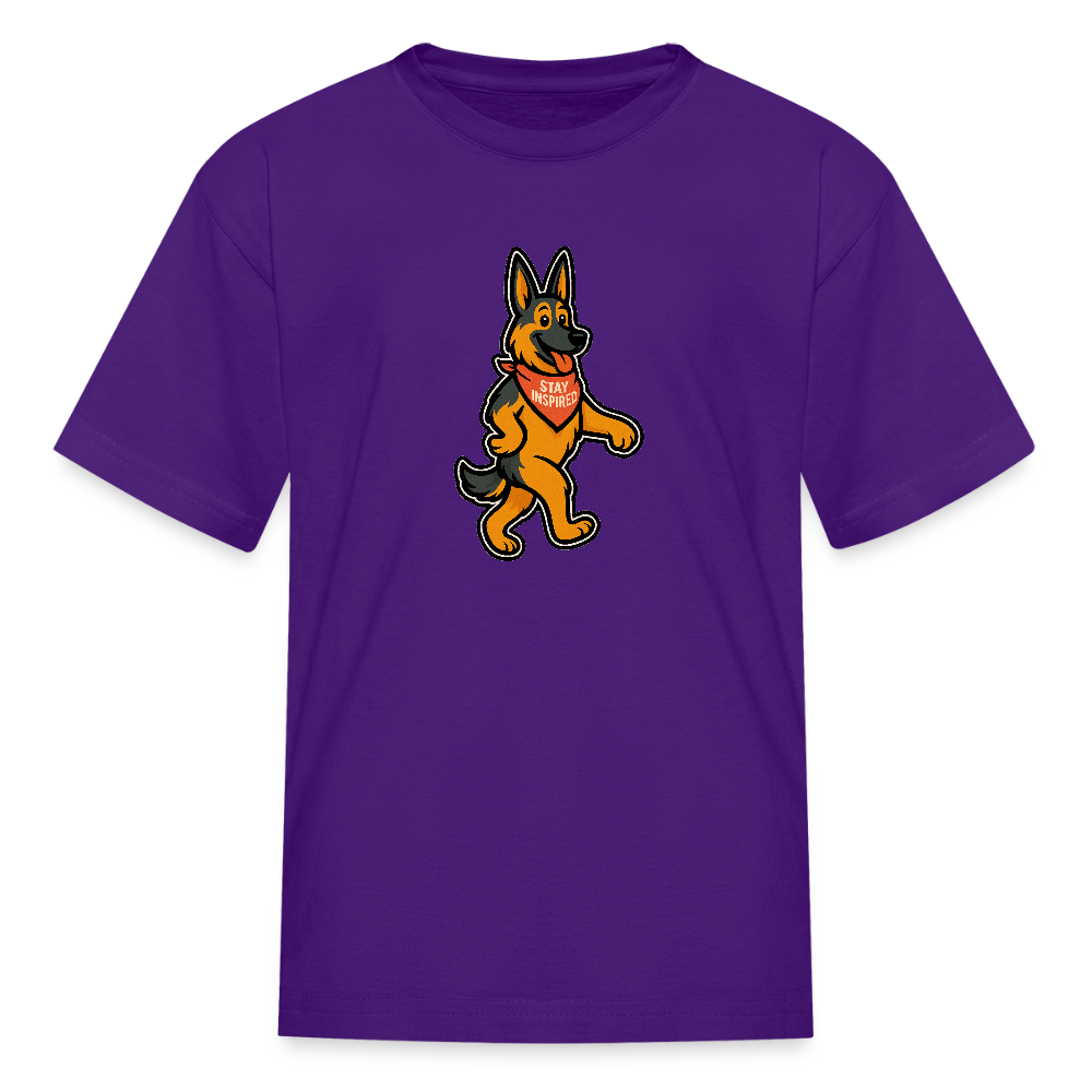 Dancing German Shepherd Kids T-Shirt - purple