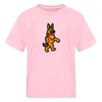 Dancing German Shepherd Kids T-Shirt - pink