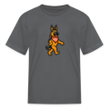 Dancing German Shepherd Kids T-Shirt - charcoal