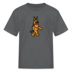 Dancing German Shepherd Kids T-Shirt - charcoal