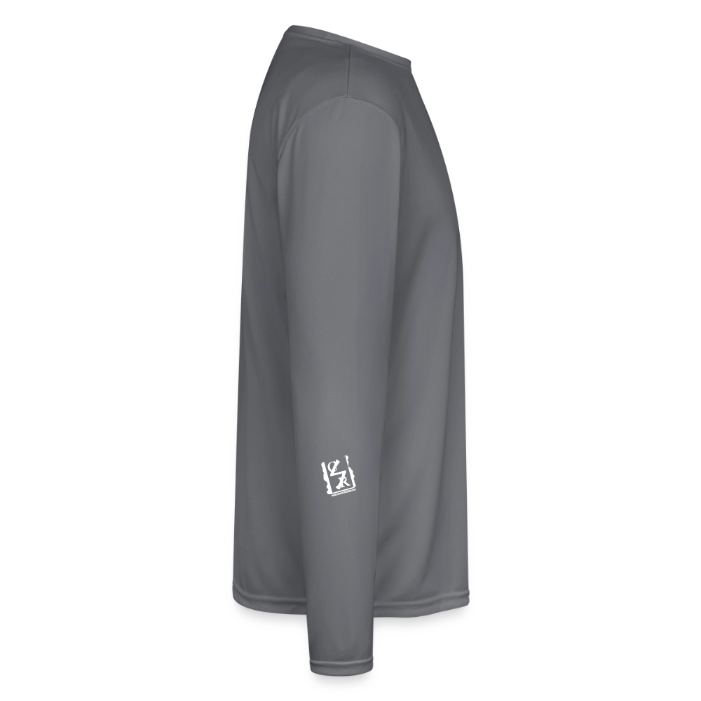 Skull and Hockey Sticks Long Sleeve Active Tee - gray