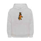Dancing German Shepherd Kids Hoodie - heather gray