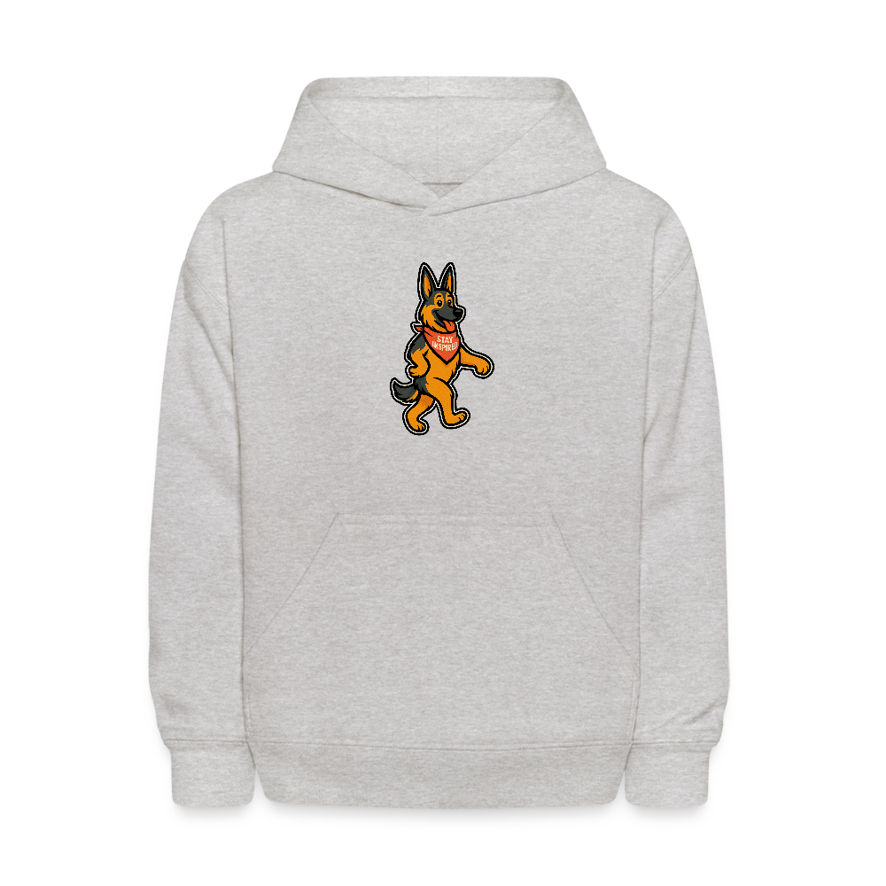 Dancing German Shepherd Kids Hoodie - heather gray
