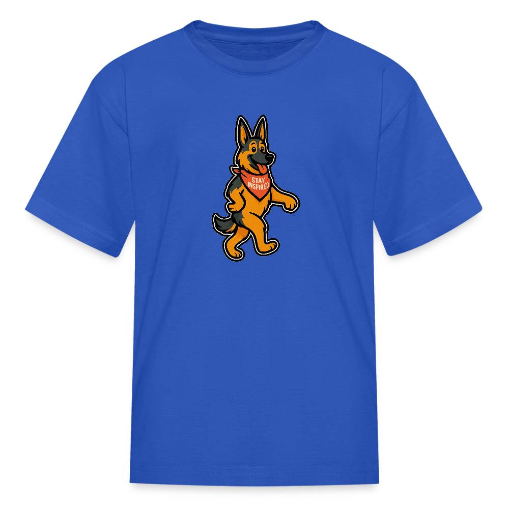 Dancing German Shepherd Kids T-Shirt - royal blue