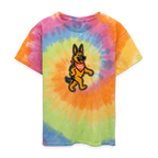 Dancing German Shepherd Kids Tie Dye T-Shirt - rainbow