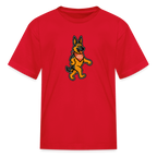 Dancing German Shepherd Kids T-Shirt - red