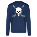 Skull and Hockey Sticks Long Sleeve Active Tee - navy