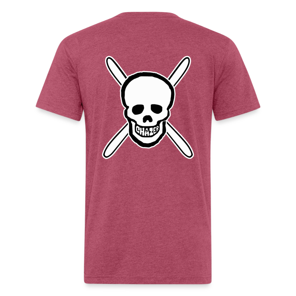 Skull & Skis Tee - heather burgundy