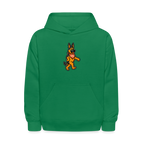 Dancing German Shepherd Kids Hoodie - kelly green