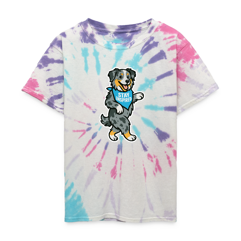 Dancing Aussie Kids Tie Dye T-Shirt - Pastel Spiral