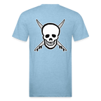 Skull & Surfboards Tee - heather blue