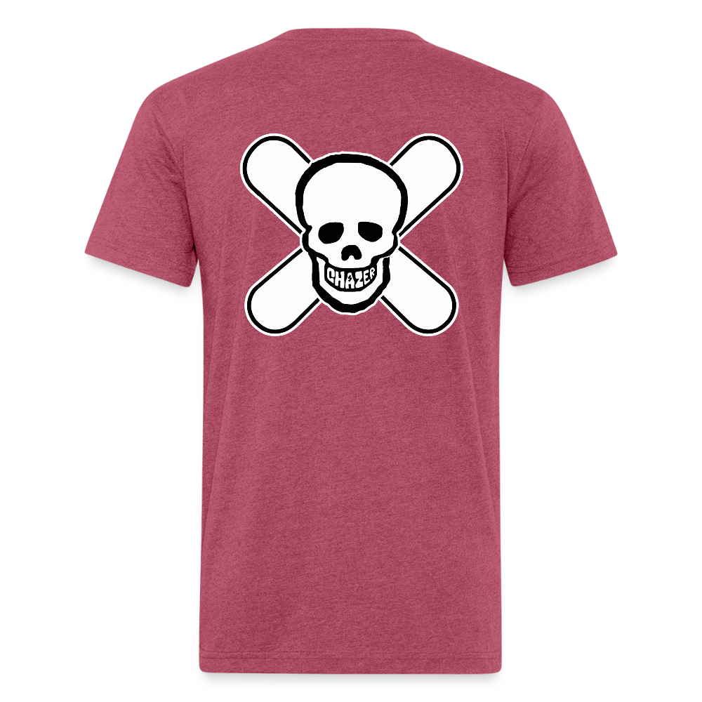 Skull & Snowboards Tee - heather burgundy